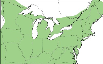 Range map for Eastern Tent Caterpillar